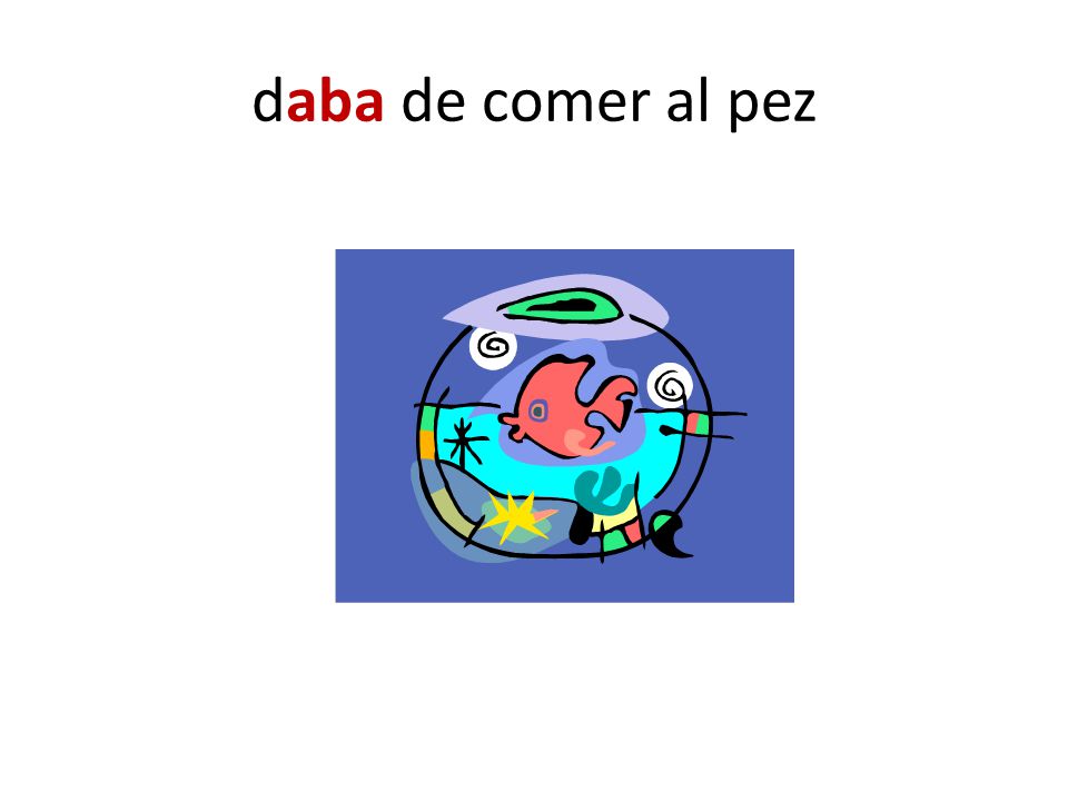 daba de comer al pez