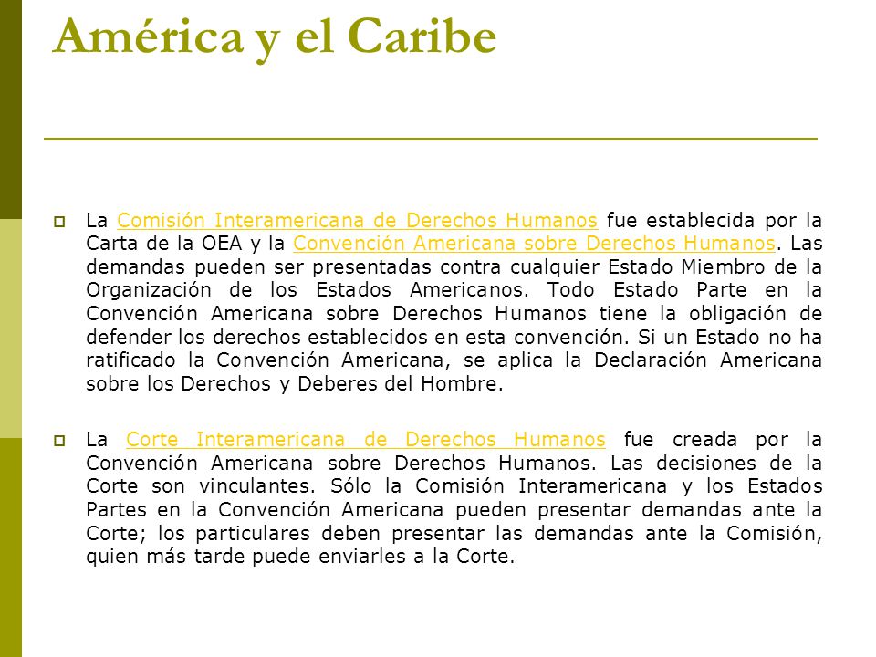 América y el Caribe