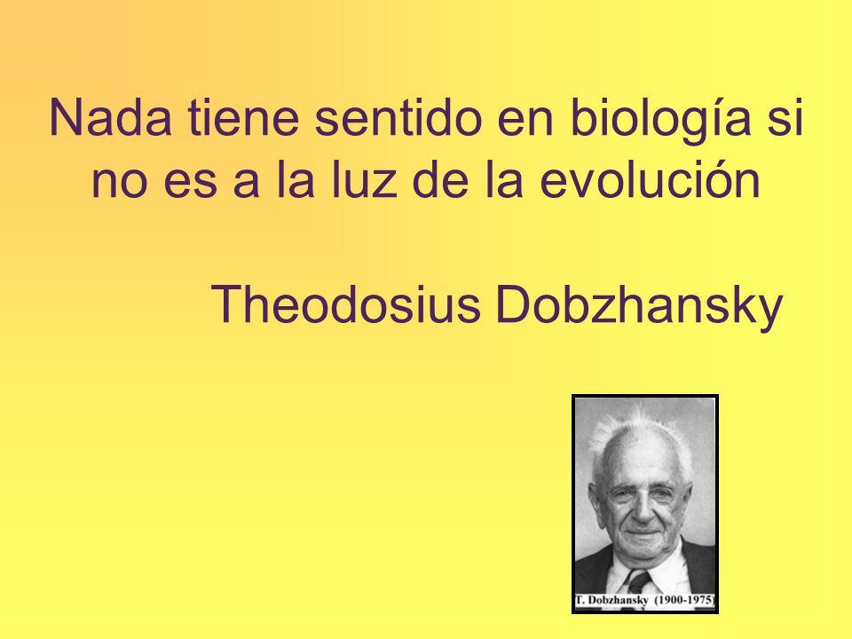Nada tiene sentido en biología si no es a la luz de la evolución
