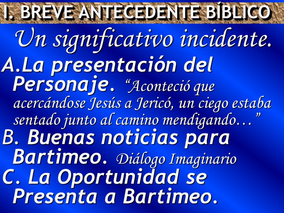 Un significativo incidente.