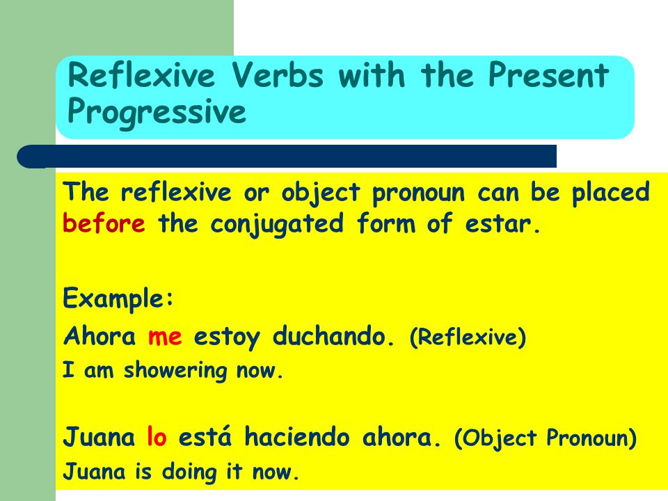 Reflexive Verbs with the Present Progressive