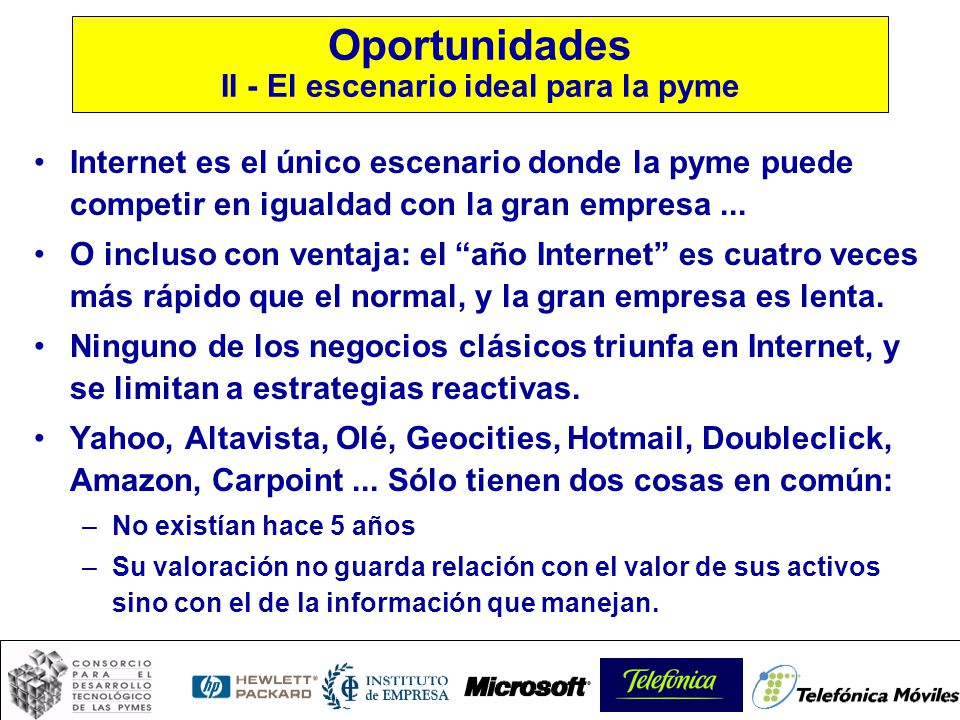 Oportunidades II - El escenario ideal para la pyme