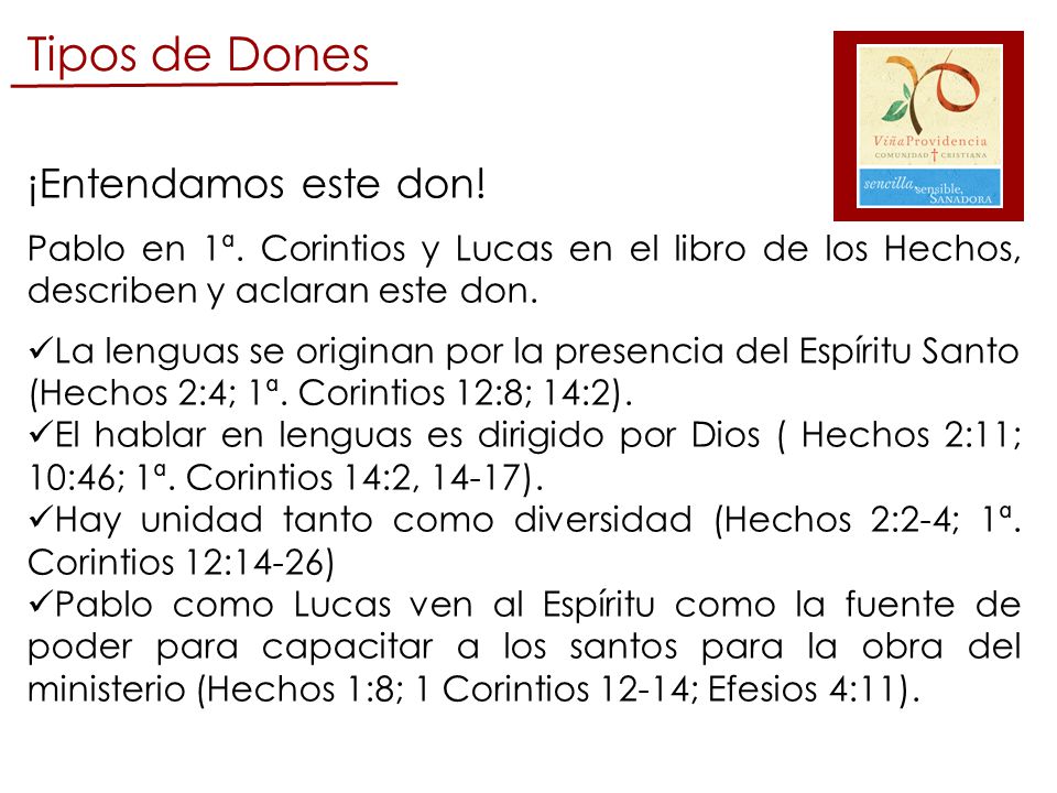 Tipos de Dones ¡Entendamos este don!