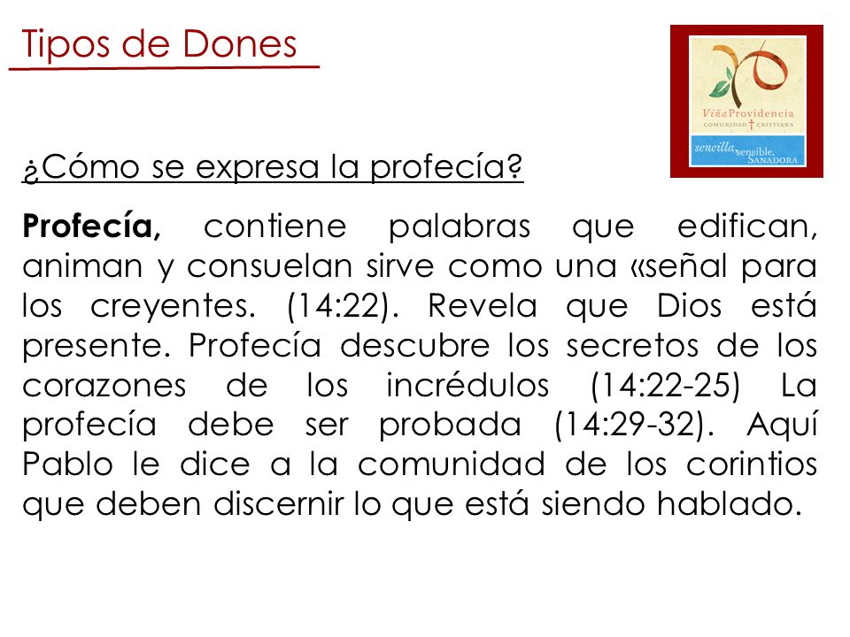 Tipos de Dones ¿Cómo se expresa la profecía