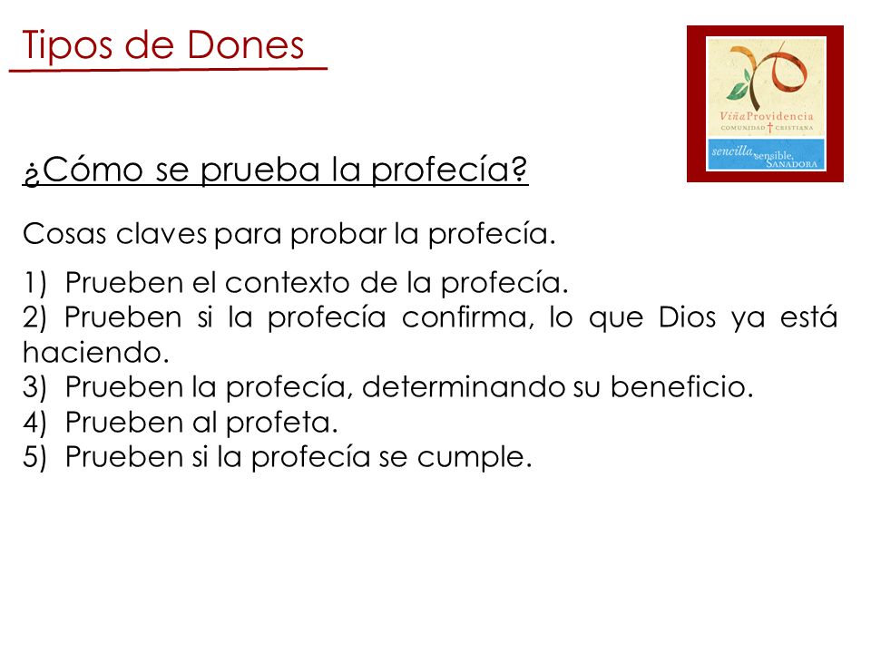 Tipos de Dones ¿Cómo se prueba la profecía