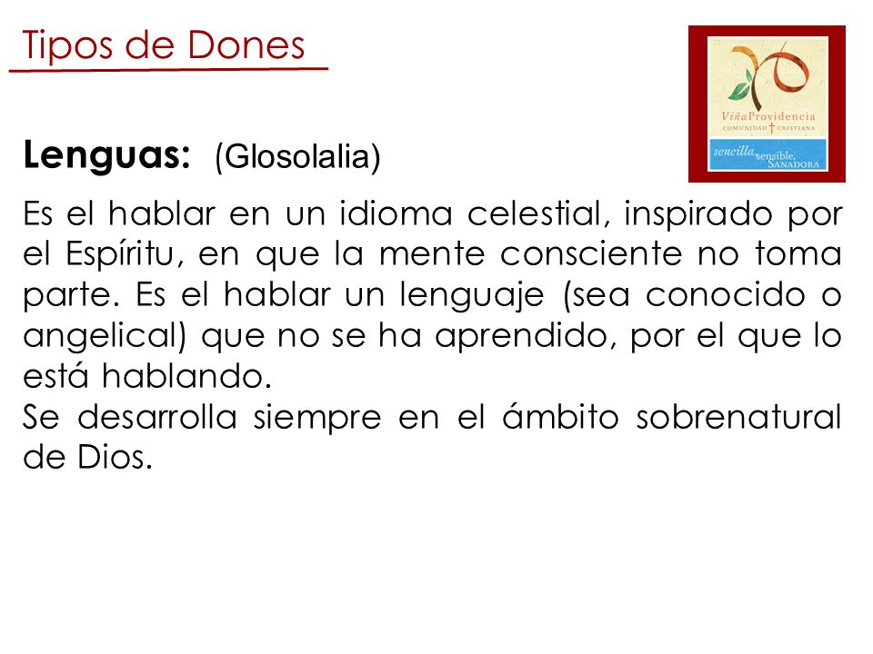 Lenguas: (Glosolalia)
