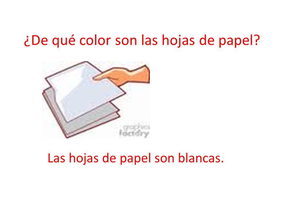 ¿De qué color son las hojas de papel