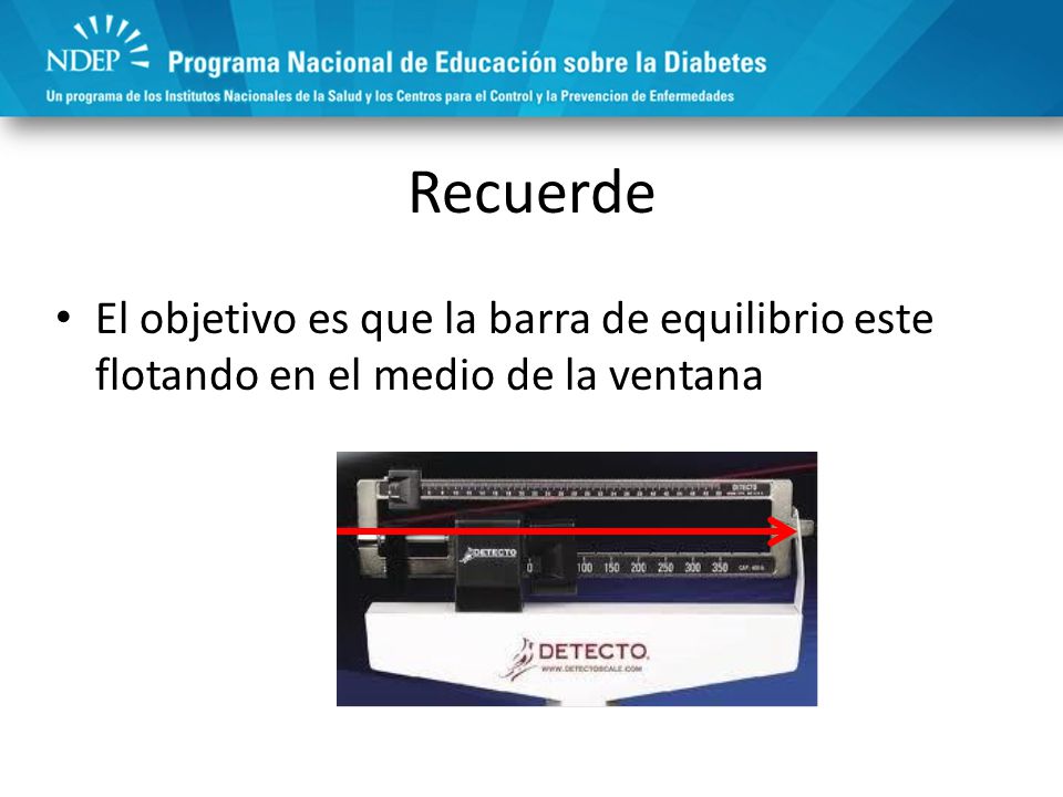 Recuerde El objetivo es que la barra de equilibrio este flotando en el medio de la ventana