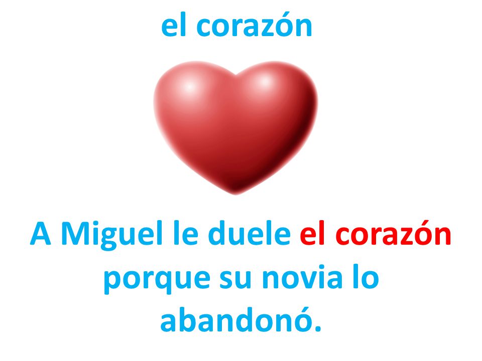 A Miguel le duele el corazón porque su novia lo abandonó.