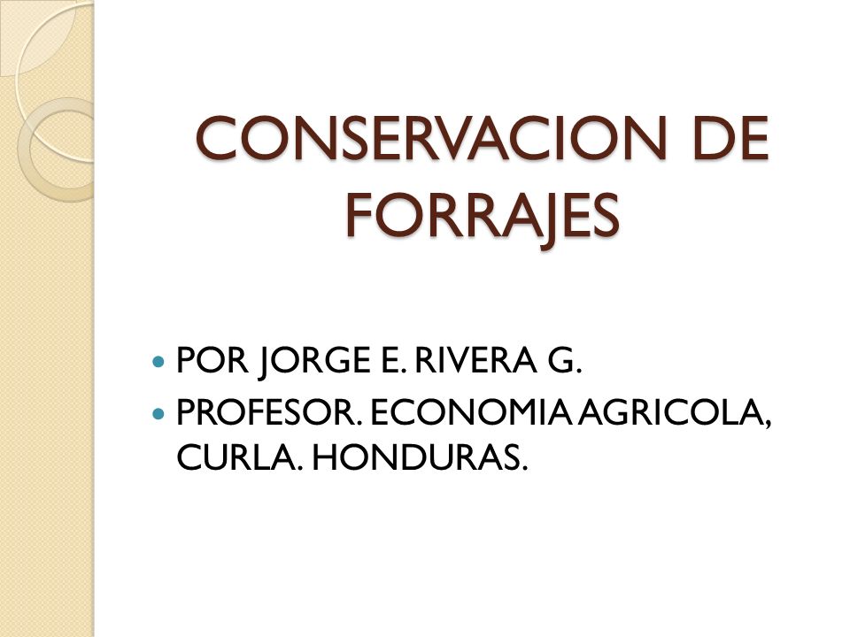 CONSERVACION DE FORRAJES