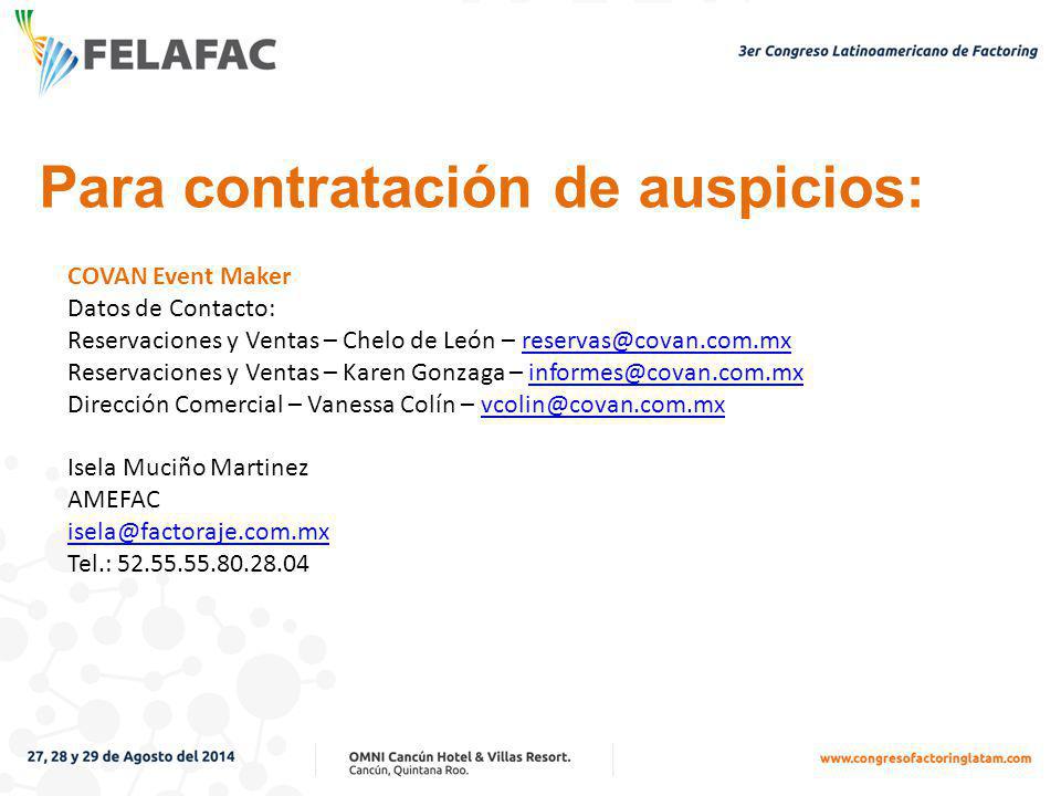 Para contratación de auspicios: