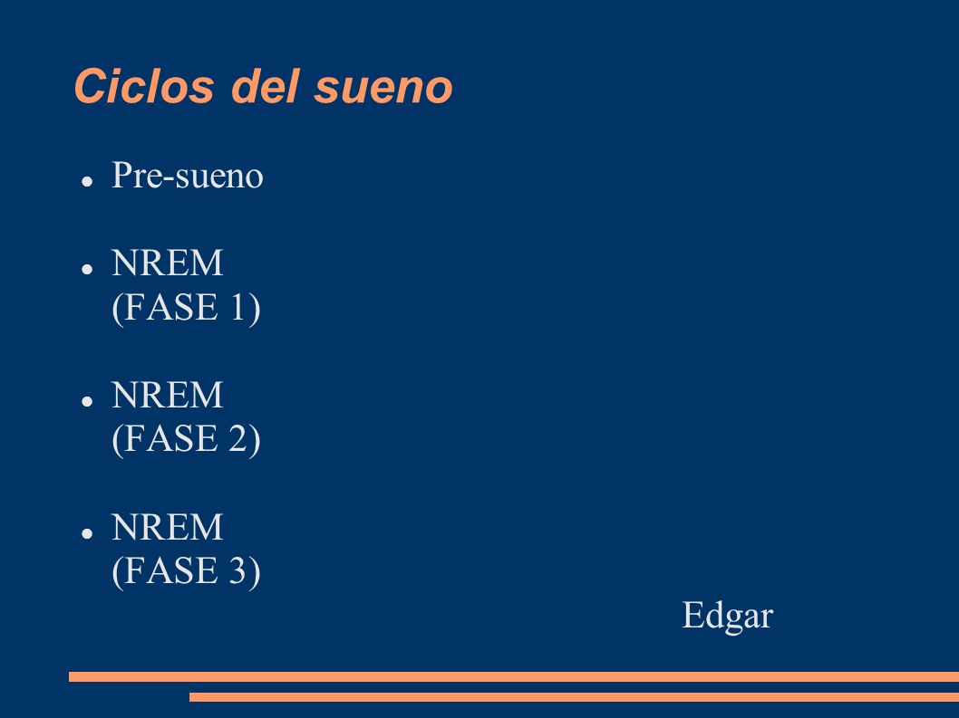 Ciclos del sueno Pre-sueno NREM (FASE 1) NREM (FASE 2)