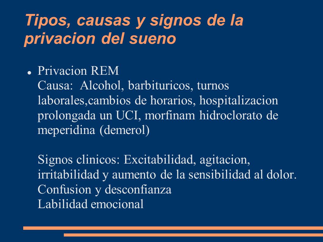 Tipos, causas y signos de la privacion del sueno
