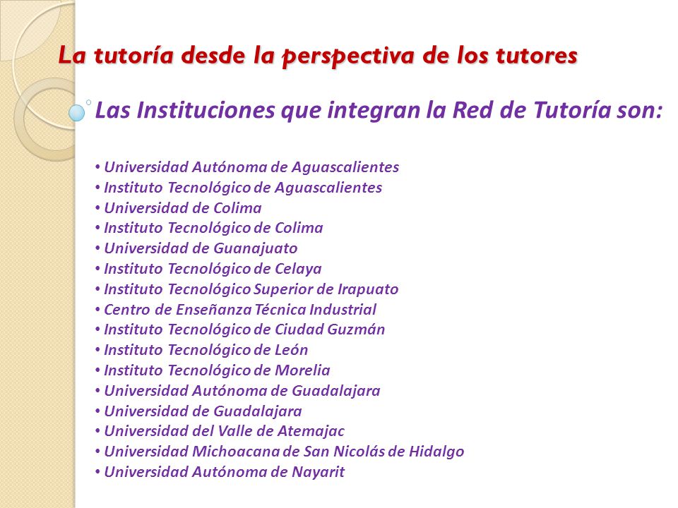 La tutoría desde la perspectiva de los tutores