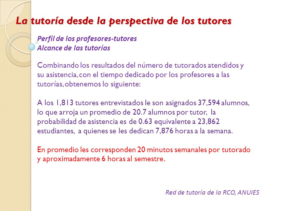 La tutoría desde la perspectiva de los tutores
