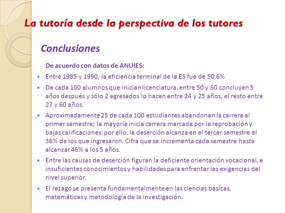 La tutoría desde la perspectiva de los tutores