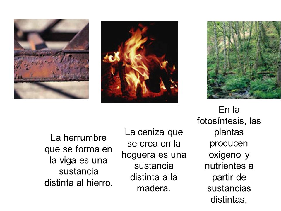 La herrumbre que se forma en la viga es una sustancia distinta al hierro.