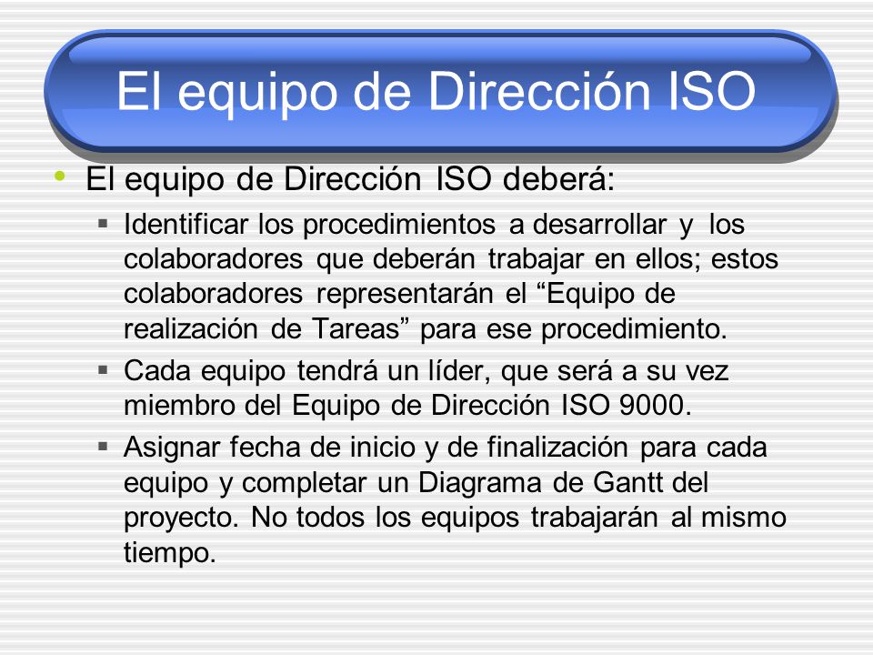 El equipo de Dirección ISO
