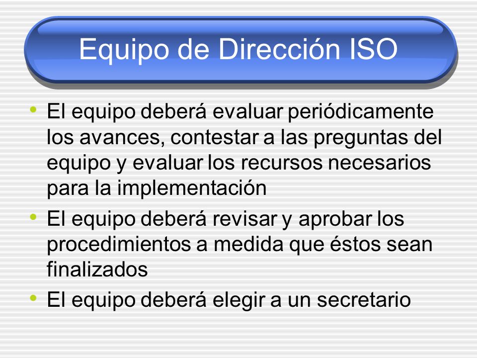 Equipo de Dirección ISO