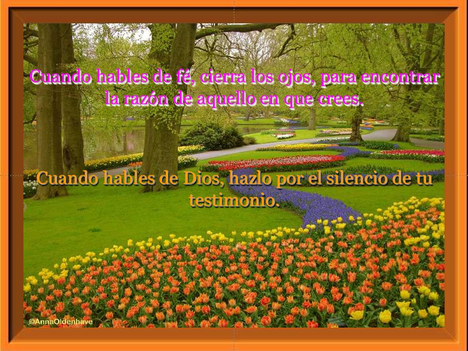 Cuando hables de Dios, hazlo por el silencio de tu testimonio.