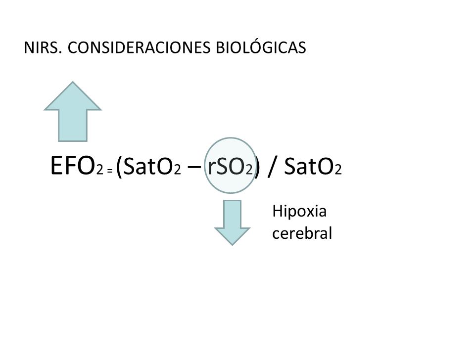 EFO2 = (SatO2 – rSO2) / SatO2 NIRS. CONSIDERACIONES BIOLÓGICAS