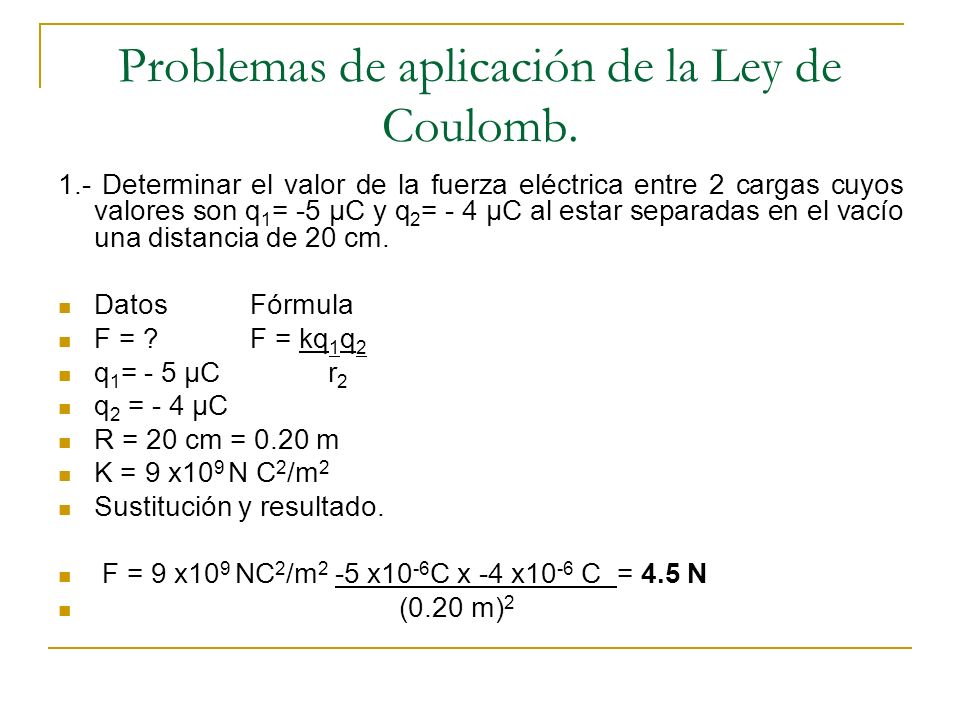 Resultado de imagen para ley de coulomb formula