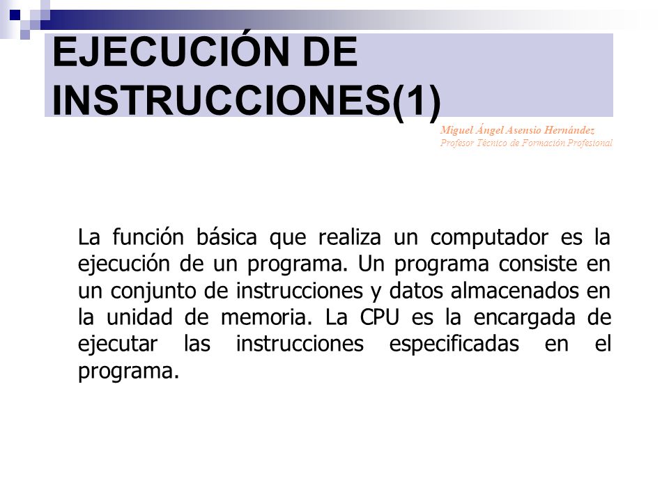 EJECUCIÓN DE INSTRUCCIONES(1)