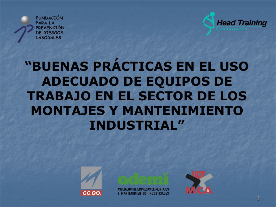 BUENAS PRÁCTICAS EN EL USO ADECUADO DE EQUIPOS DE TRABAJO EN EL SECTOR DE LOS MONTAJES Y MANTENIMIENTO INDUSTRIAL