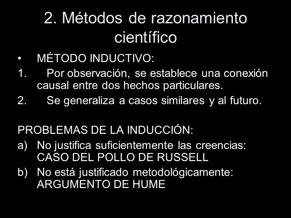 2. Métodos de razonamiento científico