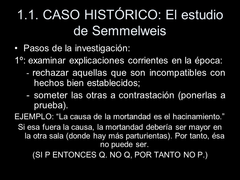 1.1. CASO HISTÓRICO: El estudio de Semmelweis