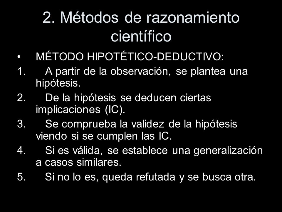 2. Métodos de razonamiento científico