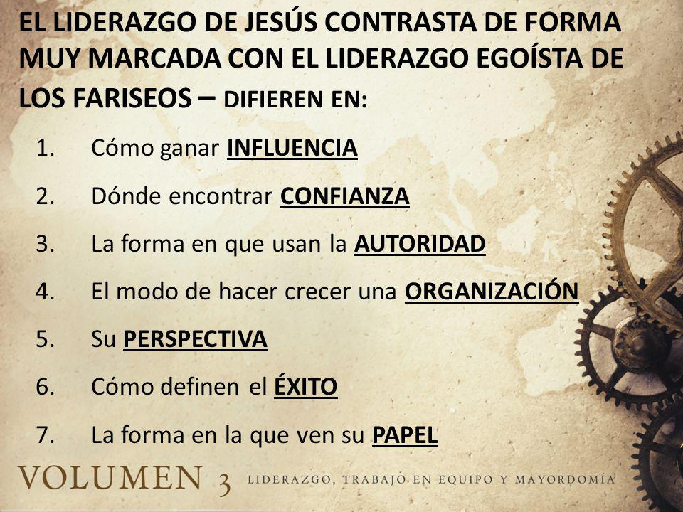 EL LIDERAZGO DE JESÚS CONTRASTA DE FORMA MUY MARCADA CON EL LIDERAZGO EGOÍSTA DE LOS FARISEOS – DIFIEREN EN: