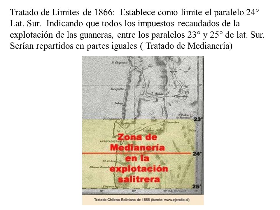 Tratado de Límites de 1866: Establece como límite el paralelo 24° Lat