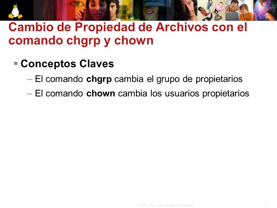 Cambio de Propiedad de Archivos con el comando chgrp y chown