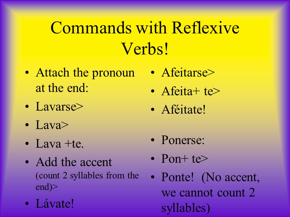 Commands with Reflexive Verbs!