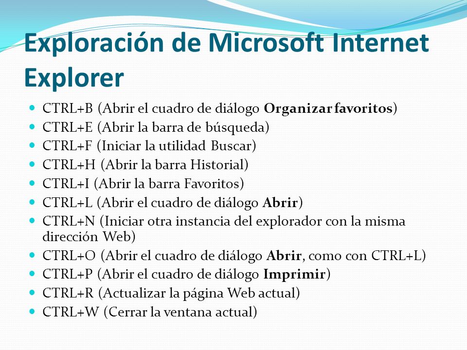 Exploración de Microsoft Internet Explorer