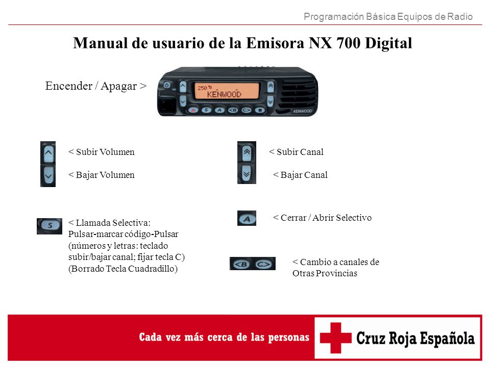 Manual de usuario de la Emisora NX 700 Digital