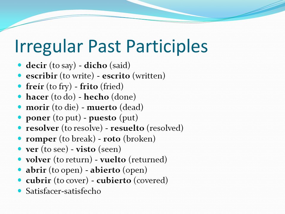 Irregular Past Participles