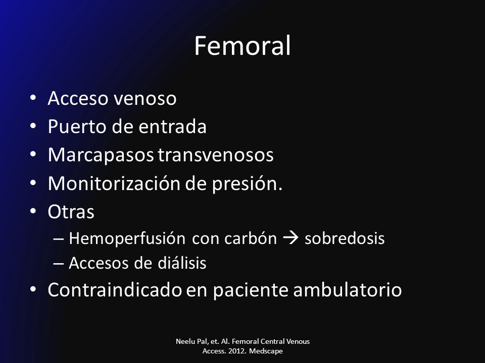 Neelu Pal, et. Al. Femoral Central Venous Access Medscape