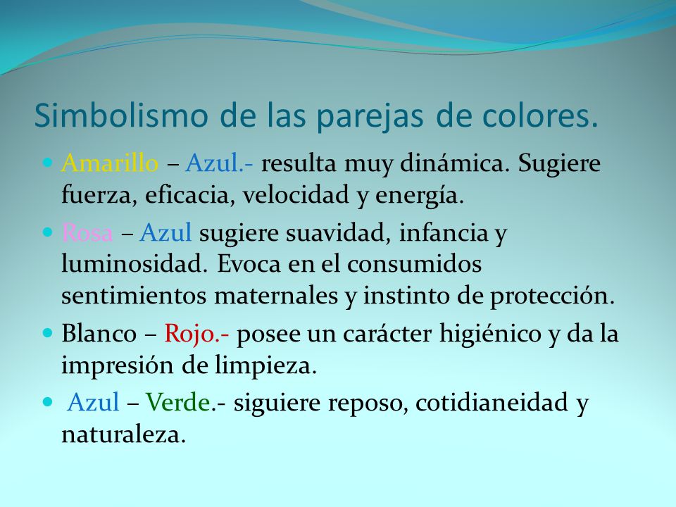 Simbolismo de las parejas de colores.