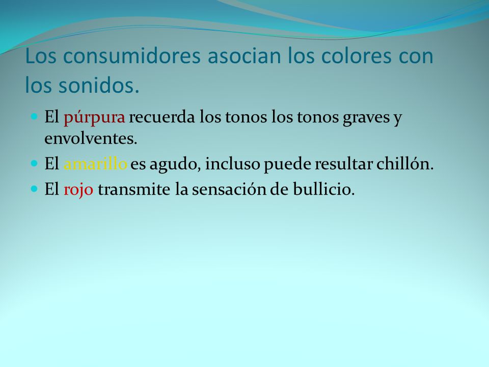 Los consumidores asocian los colores con los sonidos.