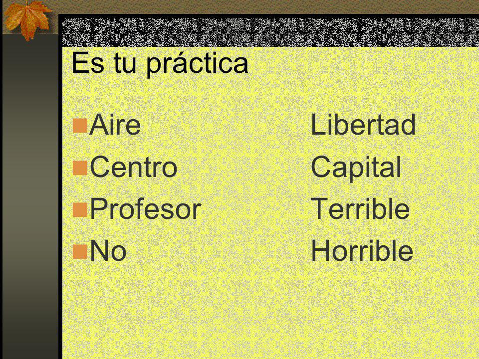 Es tu práctica Aire Libertad Centro Capital Profesor Terrible No Horrible