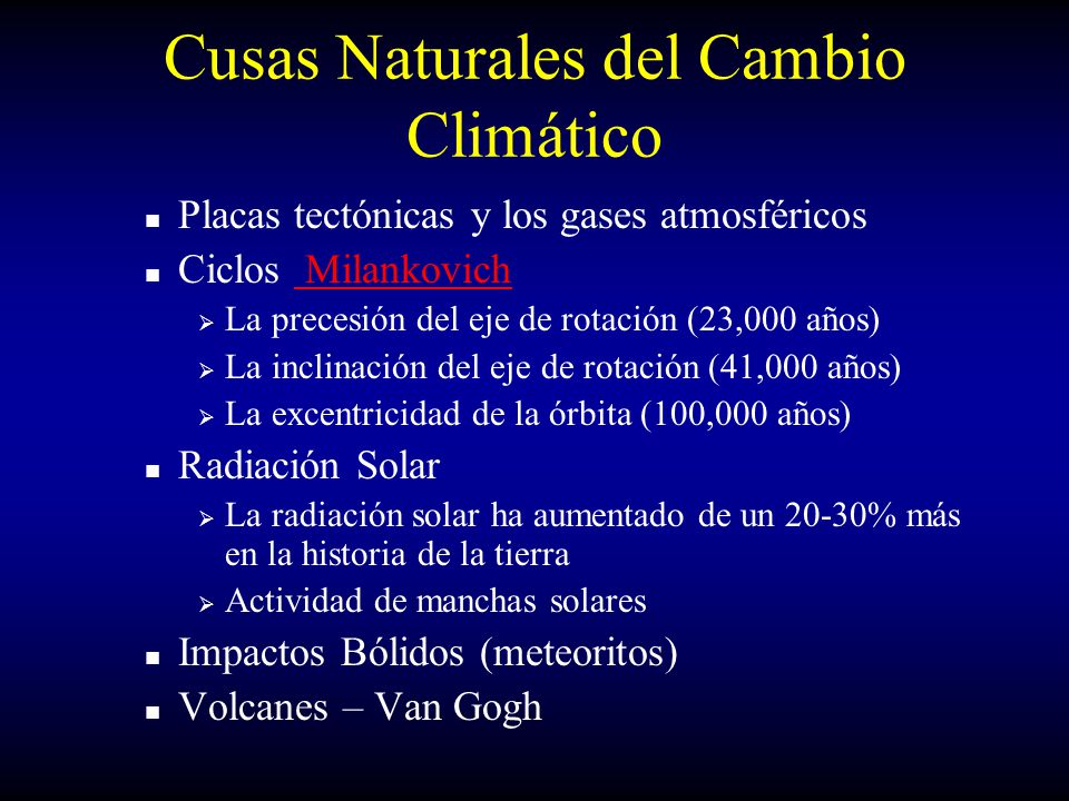 Cusas Naturales del Cambio Climático