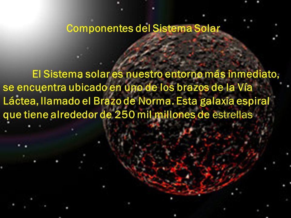 Componentes del Sistema Solar