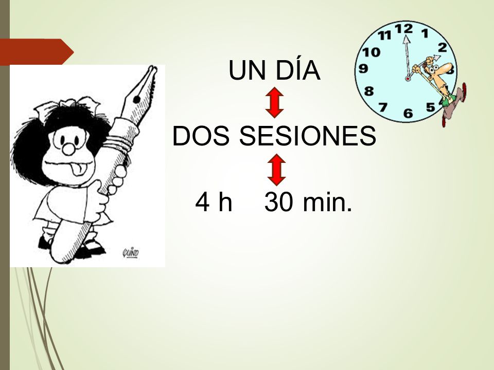 UN DÍA DOS SESIONES 4 h 30 min.