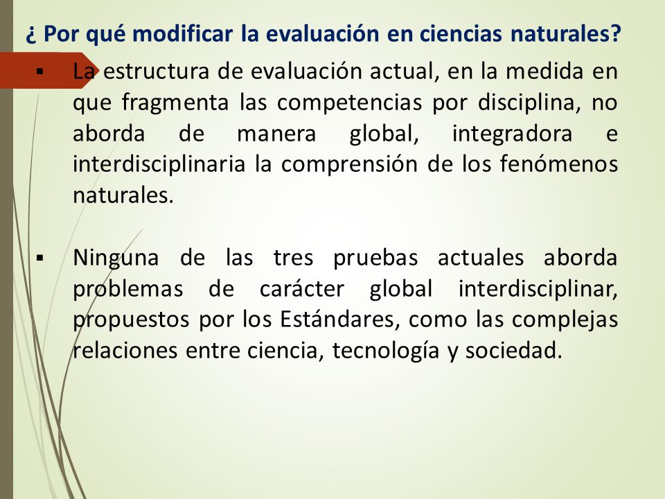 ¿ Por qué modificar la evaluación en ciencias naturales