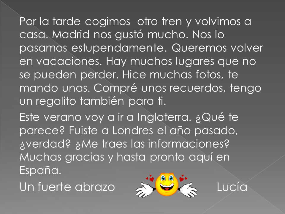 Por la tarde cogimos otro tren y volvimos a casa