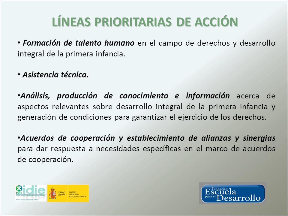 LÍNEAS PRIORITARIAS DE ACCIÓN
