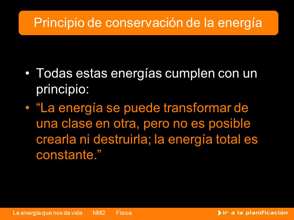 Principio de conservación de la energía