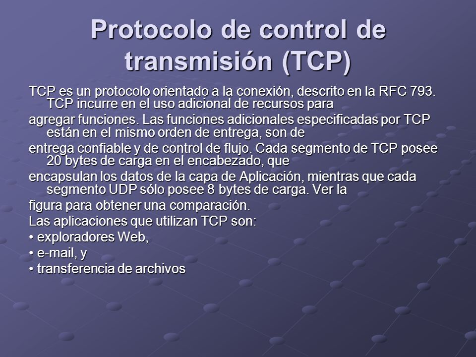 Protocolo de control de transmisión (TCP)